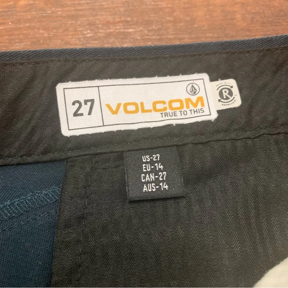 Volcom Boys Dark Navy Pants, Size 27(14), Chino, Embroidered Logo